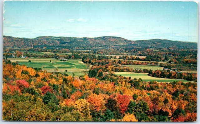 Postcard Greenfield Valley New Hampshire Vermont Longview Mohawk Trail MA USA
