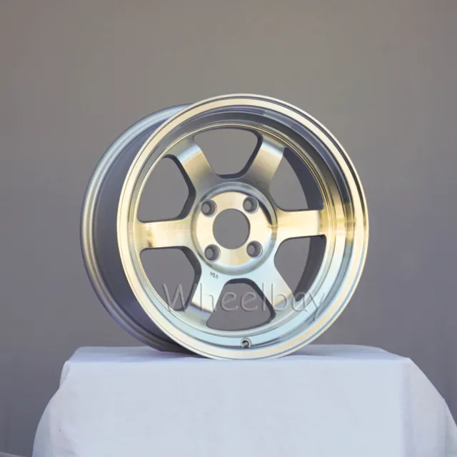 4 Pcs Rota Wheel Grid V 15X7 4X100 +20  Full Polish Silver Last Set
