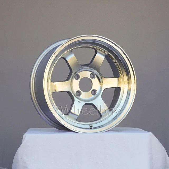 4 Pcs Rota Wheel Grid V 15X7 4X100 +20 & 0  Full Polish Silver Last Set