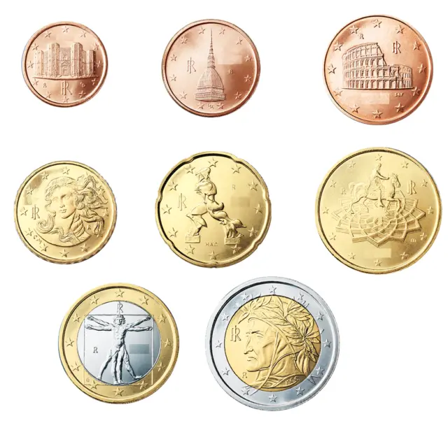 Italia Monete Euro Dal 2002 Al 2023  Fior Di Conio Perfetti Da Rotolino/Folder