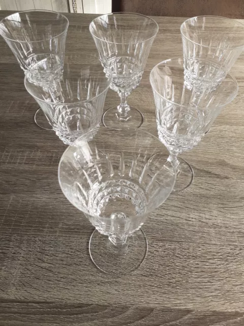 6 verres à vin rouge cristal d'Arques modèle TUILERIES VILLANDRY