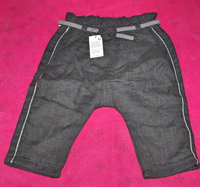 Pantalon large doublé anthracite kiabi 9 mois neuf