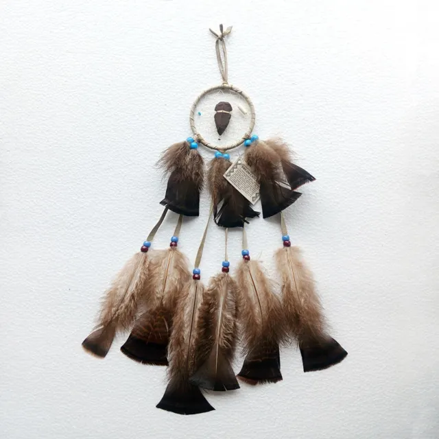 Native American Dream Catcher, Handmade, Feathers and Beads, 17" Long