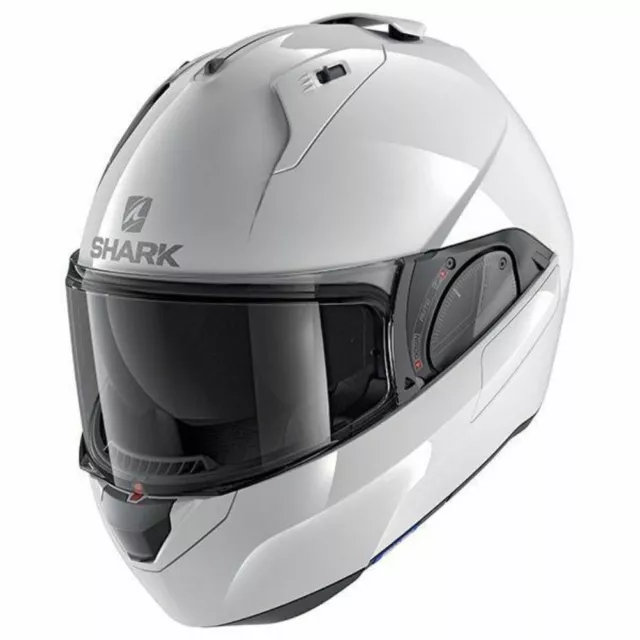 Shark Evo-ES Endless Motorcycle Helmet Modular Flip Front - Blank White