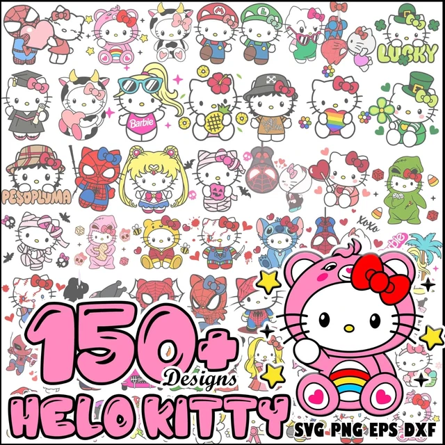 HELLO KITTY CLIPART Bundle, Hello Kitty PNG, Hello Kitty SVG files for ...