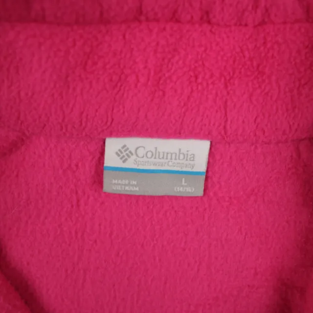 Columbia Jacket Ragazze Grande Pile Rosa Cerniera Intera Manica Lunga Finto Collo Giovani 7