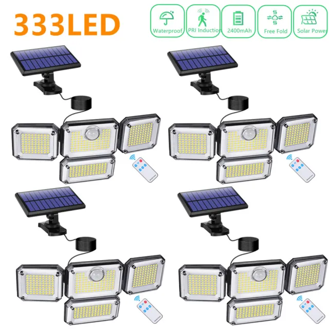 3200LM 333 LED Solar Lights Outdoor Waterproof Motion Sensor Security Wall Lamp