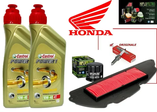 KIT TAGLIANDO HONDA SH 300 i 2007 AL 2020 OLIO CASTROL FILTRI CANDELA ORIGINALE