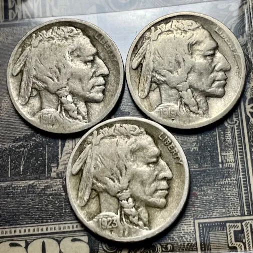 1914-S 1919-S 1923-S Better Date & Grade Buffalo Nickel Lot