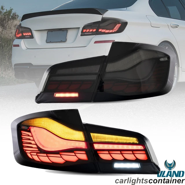 VLAND GTS OLED STYLE SMOKED Tail Lights For 2011-17 BMW5 F10 F18 M5 w/Sequential