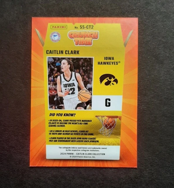 CAITLIN CLARK 2024 Caitlin Clark Collection Crunch Time SSCT2 Iowa EUR