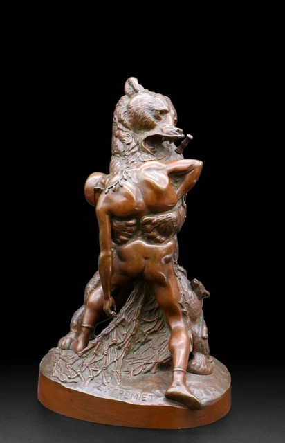 Emmanuel FREMIET Paris, 1824-1910 Ours blessé Epreuve ancienne Susse 1850's