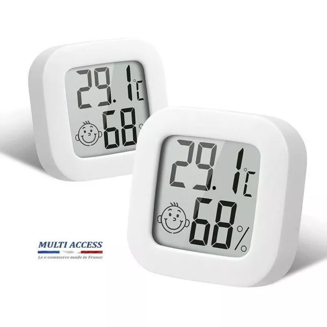Thermomètre Hygromètre Intérieur Mini 2 PCS Digital Température Humidité Maison
