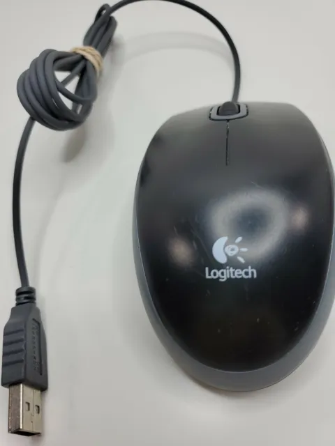 USB Wired Mouse Logitech M-U0026 BLACK 3-Button Optical Scroll Wheel