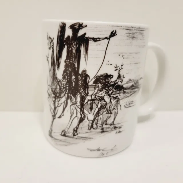 XL Art Salvador Dali Signed Don Quijote Coffee Mug