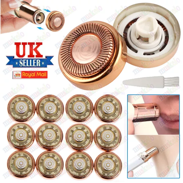 6/12pc 18K Gold Flawless Hair Remover Heads Replacement Finishing Touch Epilator