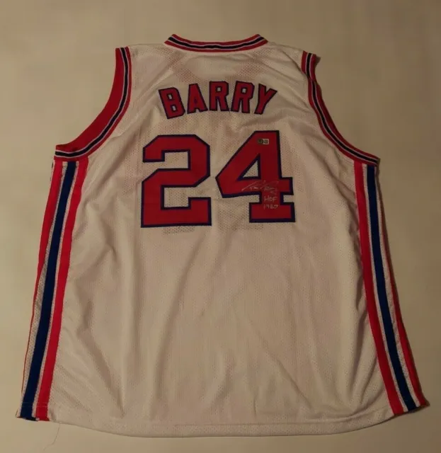 Rick Barry Autographed Custom White Jersey Beckett Witnessed