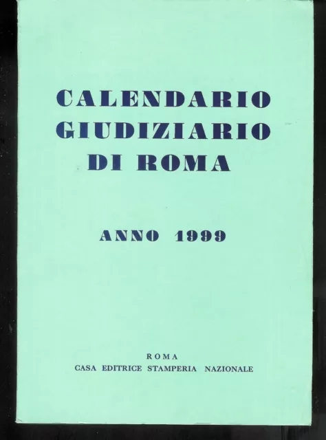 Calendario giudiziario di roma  anno 1999