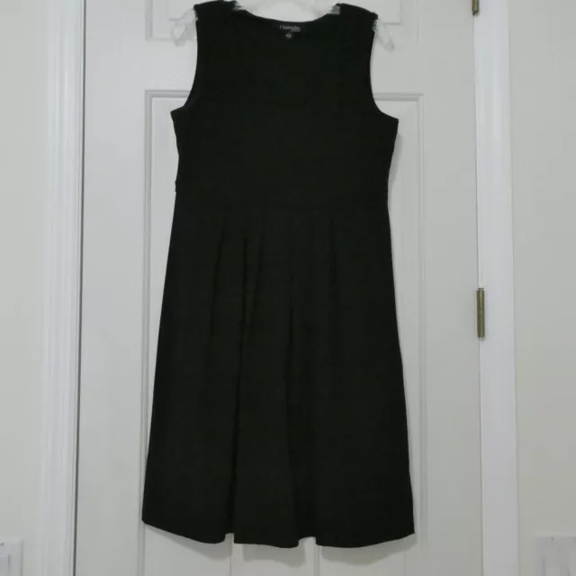 Chadwicks Womens Dress Size L Black Pullover Scoop Neck Sleeveless Stretch  EUC