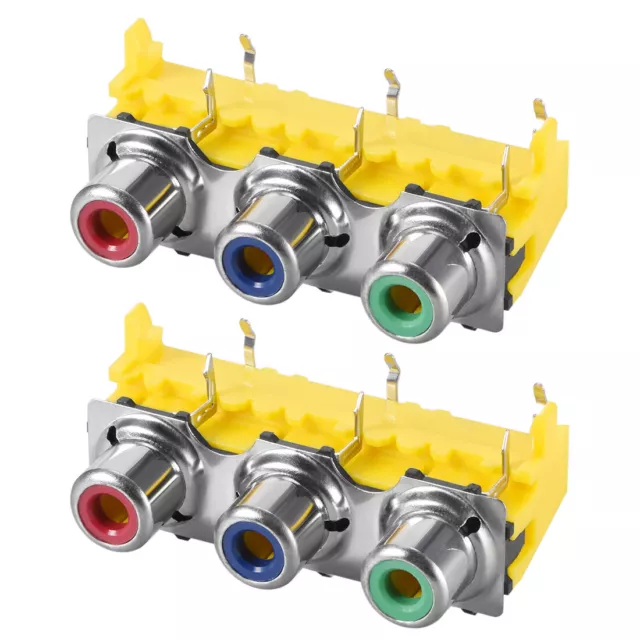 Conector AV Video Montaje panel PCB Triple toma RCA hembra Rojo Azul Verde 2uds