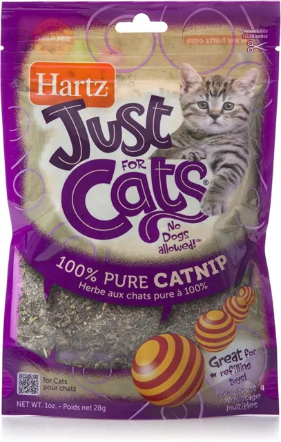 X's 2 Hartz Pet Natural 100% Pure Catnip Pouch 1 oz Bag Canadian Grown Lot New