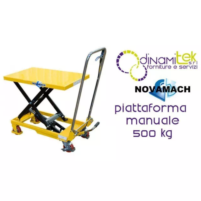 Np50 Piattaforma Manuale Altezza Regolabile Su Ruote Portata 500 Kg Novamach Dim