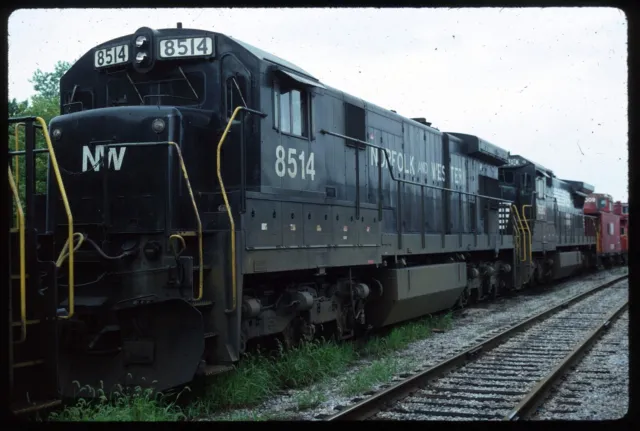 Original Rail Slide - NW Norfolk & Western 8514+ St Thomas ON 9-4-1988