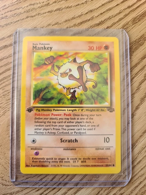 Pokémon TCG Mankey Jungle 55/64 1st Edition Rare *NM*