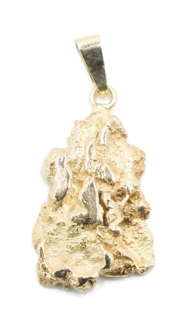 Retro Style 14KT Yellow Gold High Shine Large Nugget Necklace Pendant 9.86g Retro Style 14KT Yellow Gold High Shine Large Nugget Necklace Pendant 9.86g