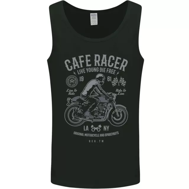 Cafe Racer Live Young Biker Motorcycle Mens Vest Tank Top
