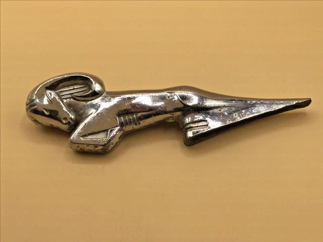 Vtg Dodge RAM Hood Ornament Logo Car Emblem Trim Silver Chrome