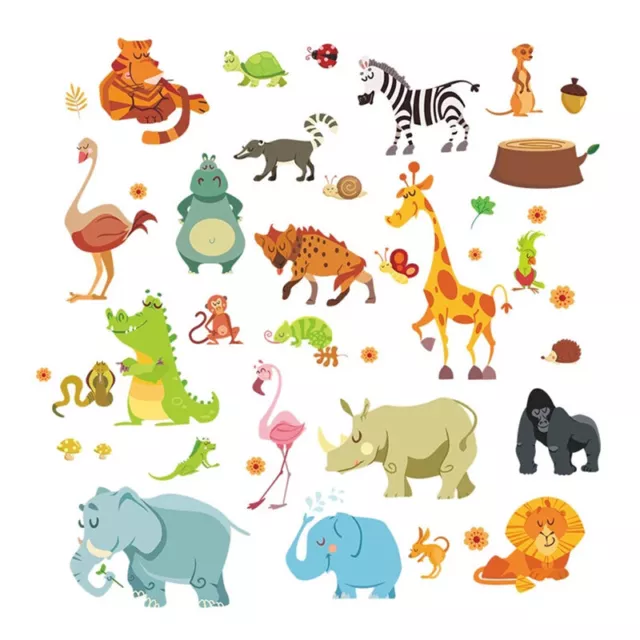 Jungle Animals Wall Stickers for Kids Rooms Safari Nursery Rooms Wall Decals-ml