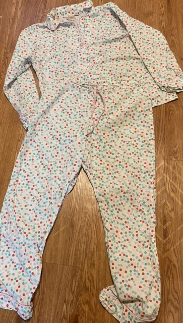 Women's Bed Head Cotton Notch Collar Pajamas Large - Polka Dots with Pink Trim