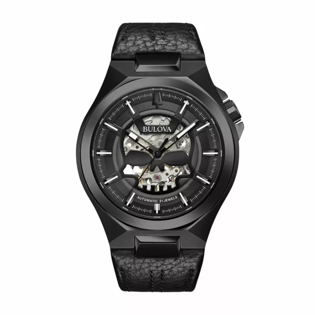 BULOVA MAQUINA MEN'S Automatic Skeleton Dial Exhibition Back 46mm Watch ...