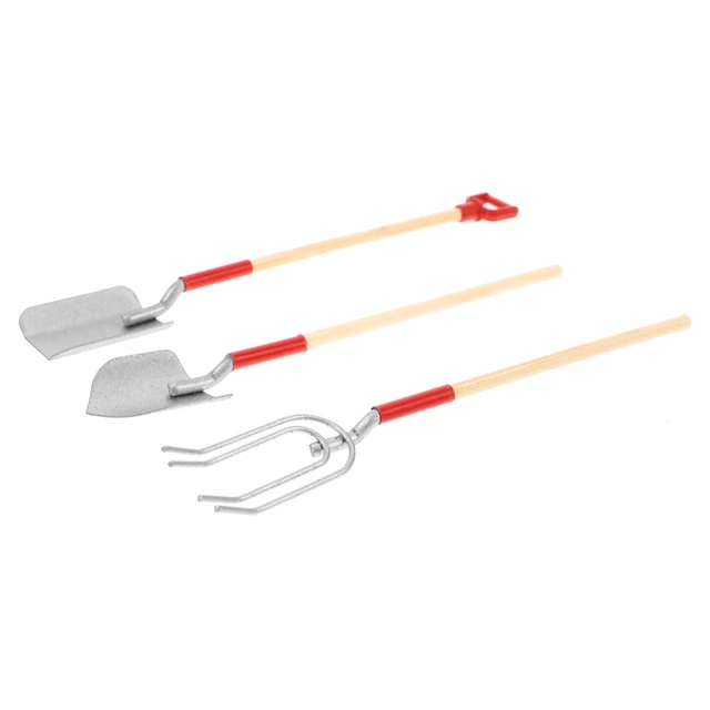 3 Pcs Alloy Work Miniature Dollhouse Farm Tool Fairy Garden Farming Tools