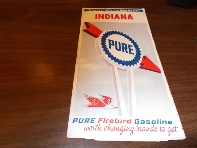 1966 Pure Oil Indiana  Vintage Road Map