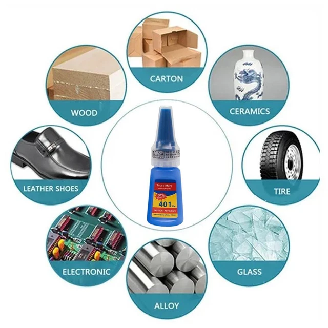 Botella adhesiva instantánea Universal Super Glue 401 pegamentos multiusos fuertes 1 pieza