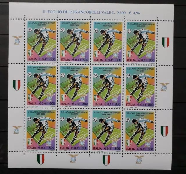 2000 Foglietto nuovo, Lazio campione d'Italia 1999-2000 (Unificato 2518c)