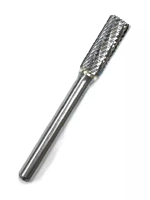 Carbide Burr SB-3L Cylindrical End Cut Double Cut 3/8 x 1 x 2 1/2 HTC USA