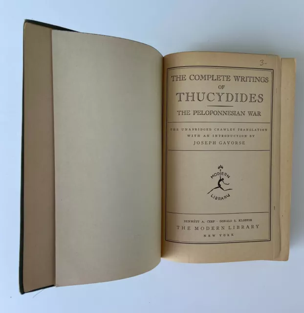 The Complete Writing of Thucydides The Peloponnesus War