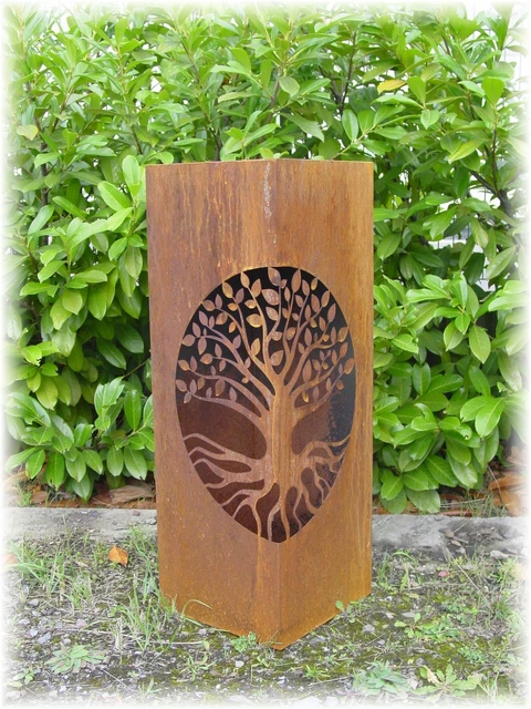 Rost Säule Edelrost Su00e4ule Lebensbaum Pflanzsu00e4ule Metall Rost Baum Garten Terasse 85cm 1100857