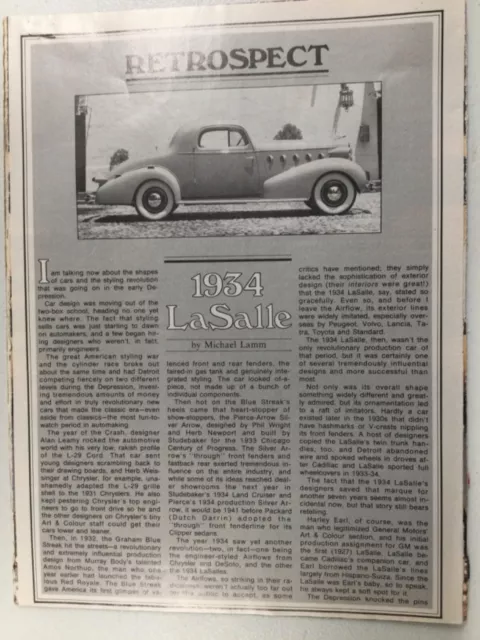 LLLAdv14 Vintage Article Retrospect 1934 LaSalle Oct 1977 7 page