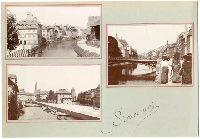France, Strasbourg vintage silver printEnsemble de 3 photographies en 8x11