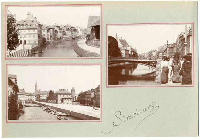 France, Strasbourg vintage silver printEnsemble de 3 photographies en 8x11