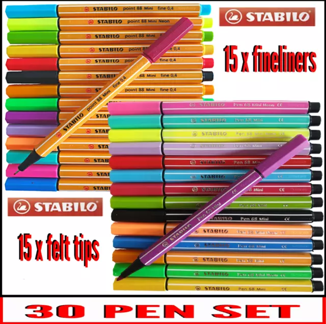 STABILO Point 88 Mini - Fineliner - Wallet of 12 (Assorted Colours)