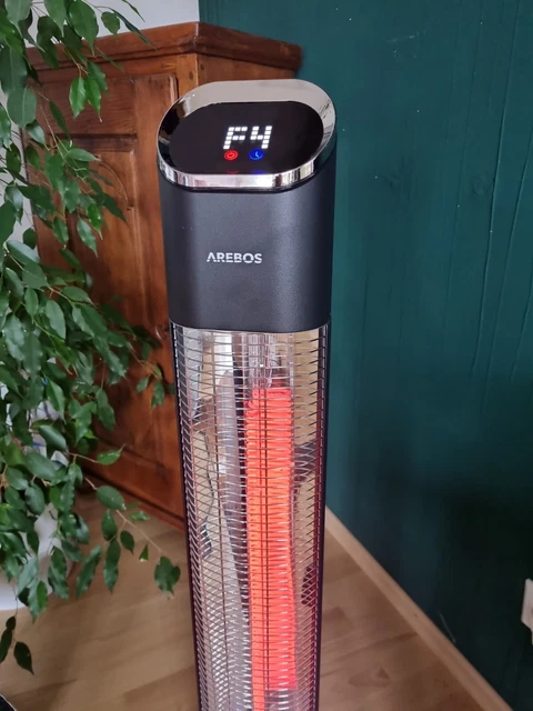 Arebos Stand Heizstrahler 2000W schwarz m. Fb.