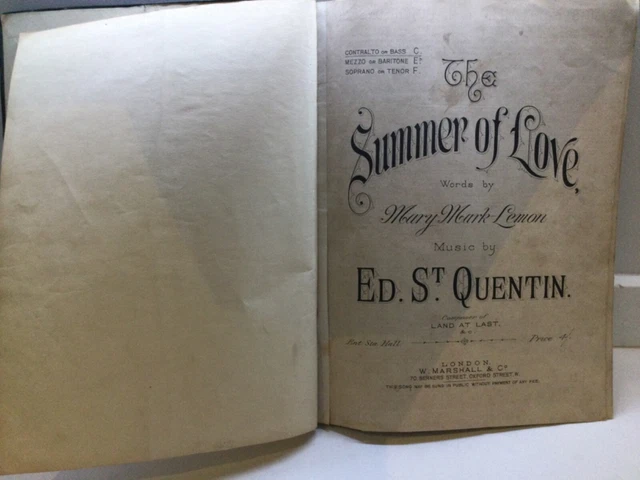 Bound Book Of ANTIQUE Sheet Music Lyrics From 1900s For Concert Pianist / Singer