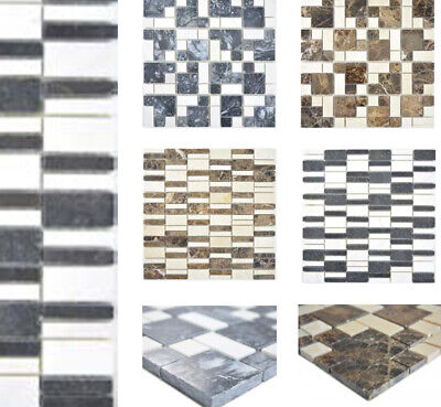 Azulejos de mosaico de mármol piedra natural suelo mosaico azulejo EMPERADOR marrón blanco negro