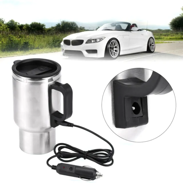 Travel Mug Coffee Maker Tea Pot Heating Cups Kettle 12V 500ml Auto Car Adapters