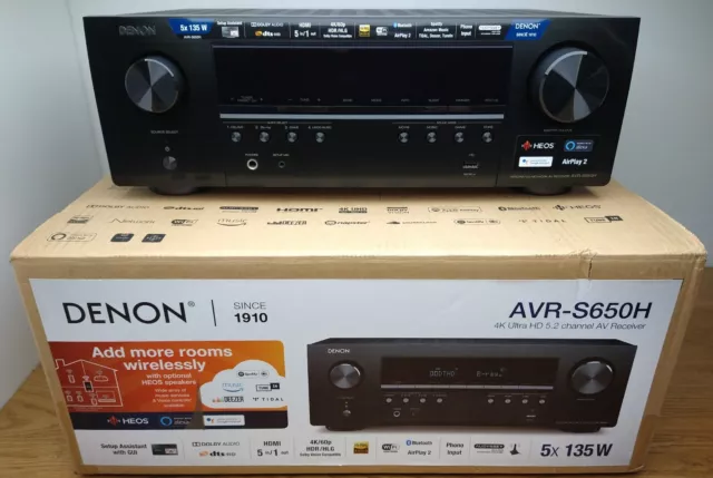 Denon AVR-S650 5.2-Kanal AV-Receiver Alexa Kompatibel, Bluetooth, HEOS Multiroom